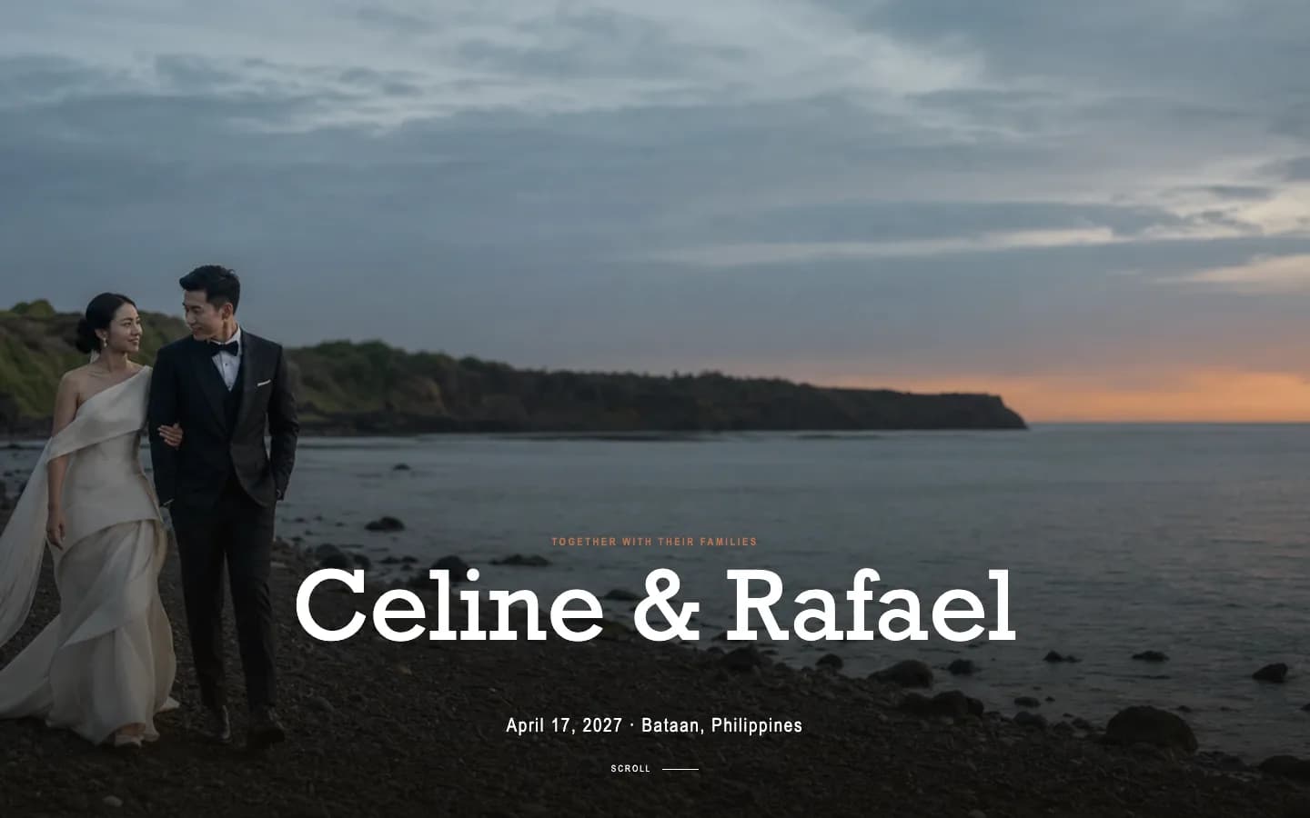 Celine & Rafael showcase photograph in a desktop frame